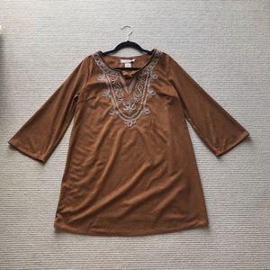NWT Flying Tomato Brown suede dress